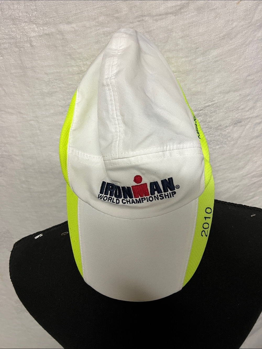 Ironman World Championship White & Neon Yellow Running Cap